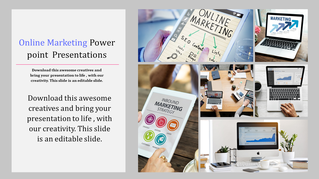 Free - Online Marketing Presentation PowerPoint Slide